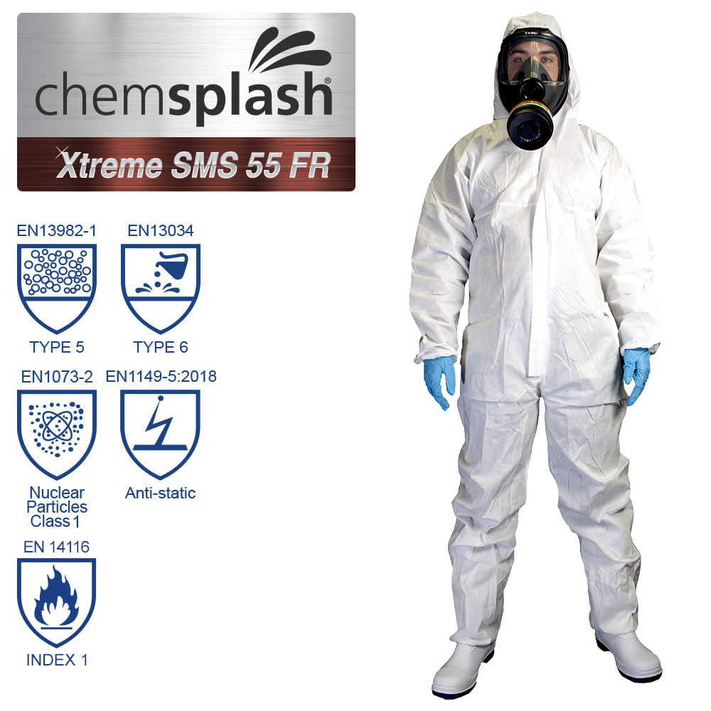 Chemsplash Xtreme SMS 50 Flame Retardant Coverall Type 5/6 WorkWear